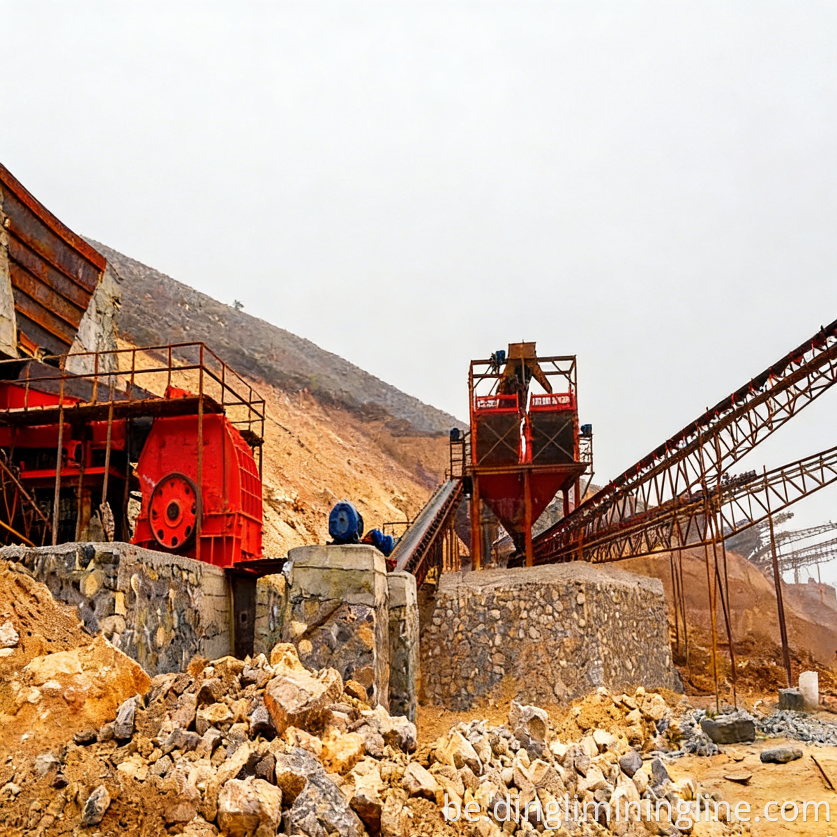 Поўная вытворчая лінія драбнення Complete Crushing Production Line